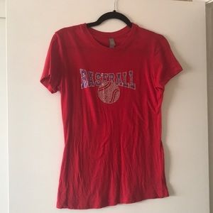 Women’s rhinestone baseball t shirt